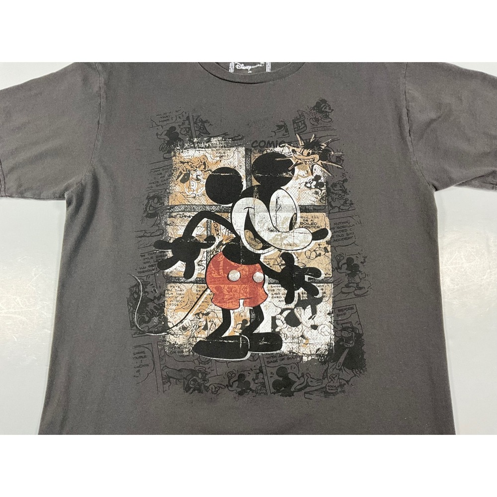 Disney Store Mickey Mouse Graphic T-Shirt Charcoal Gray Comic Strip Mens Medium - Picture 4 of 10